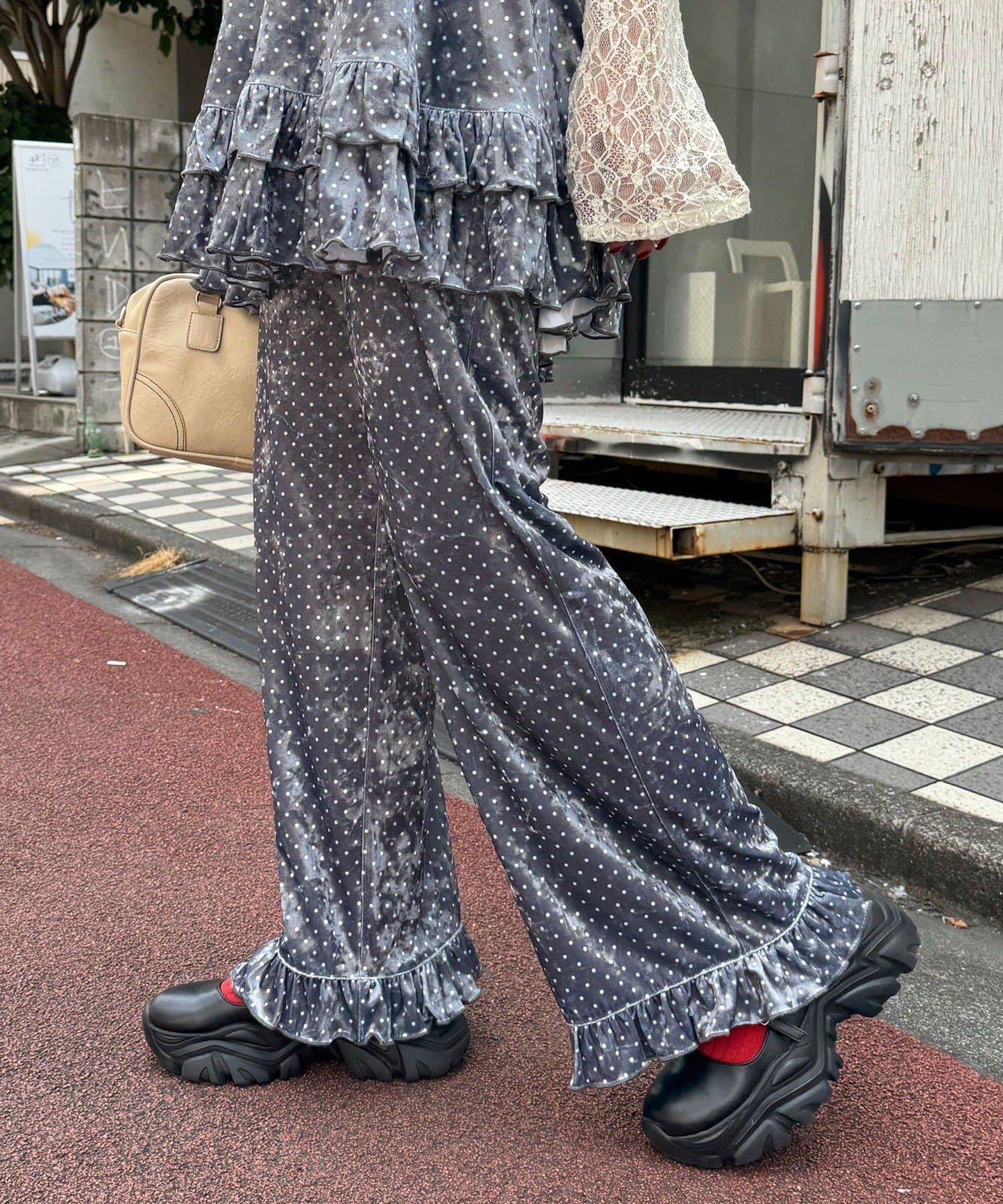 CIAOPANIC 絲絨Ruffle褲 [波點/碎花]