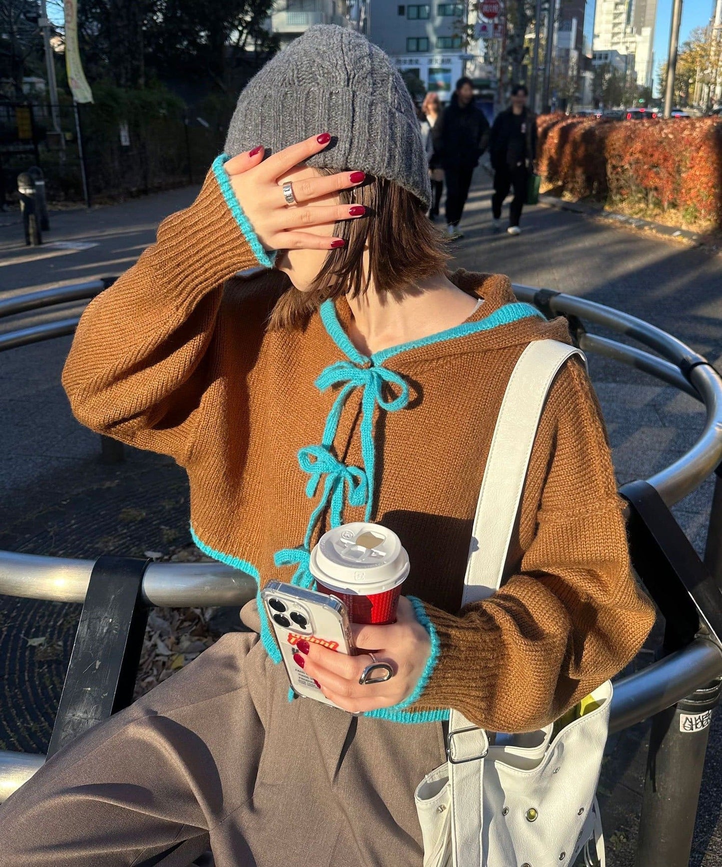 CIAOPANIC 拼色knit hoodie