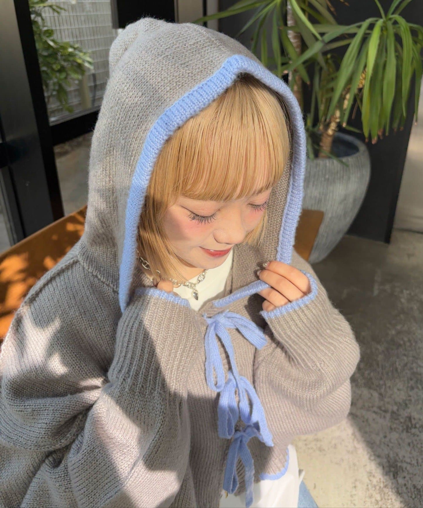 CIAOPANIC 拼色knit hoodie