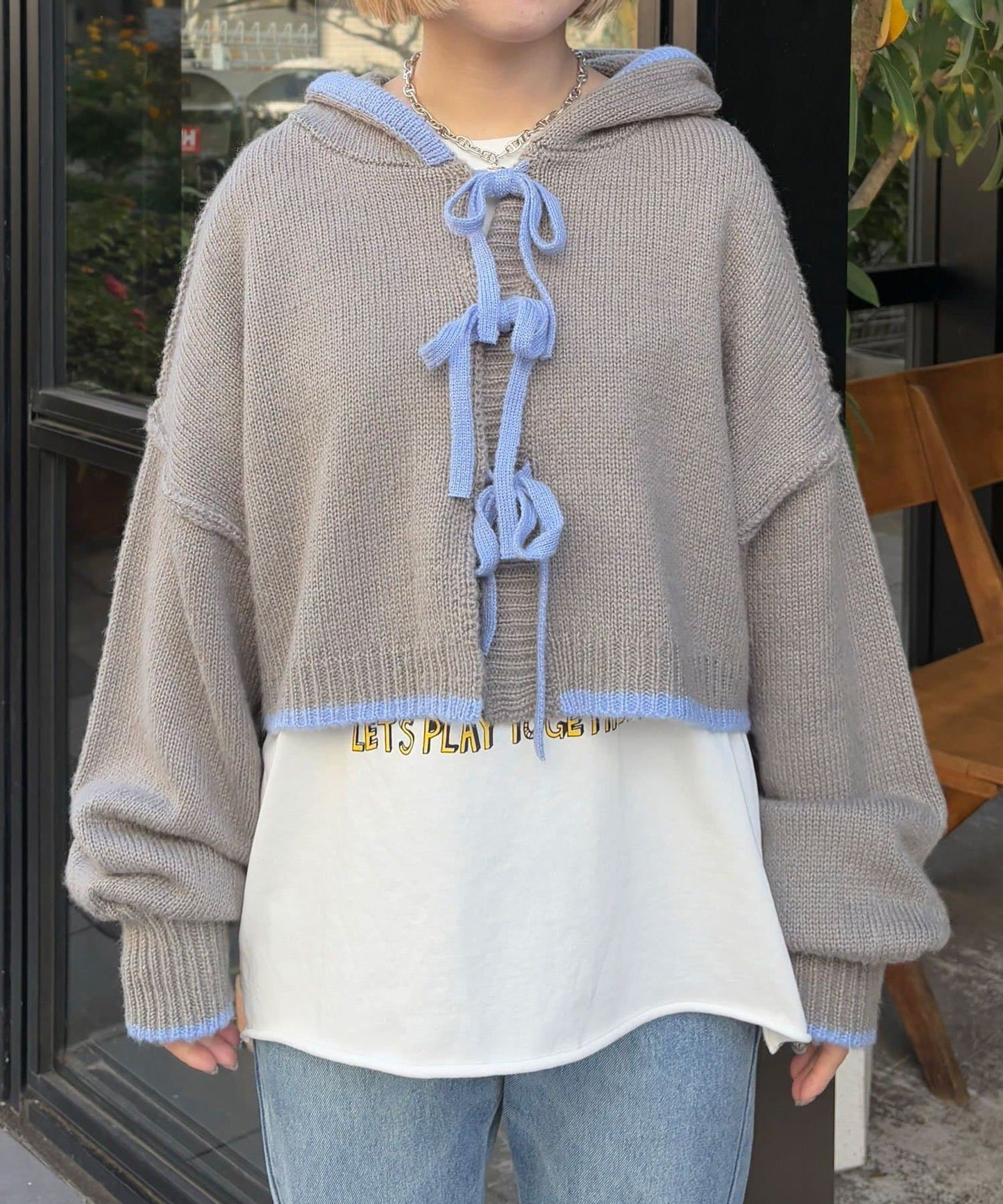 CIAOPANIC 拼色knit hoodie