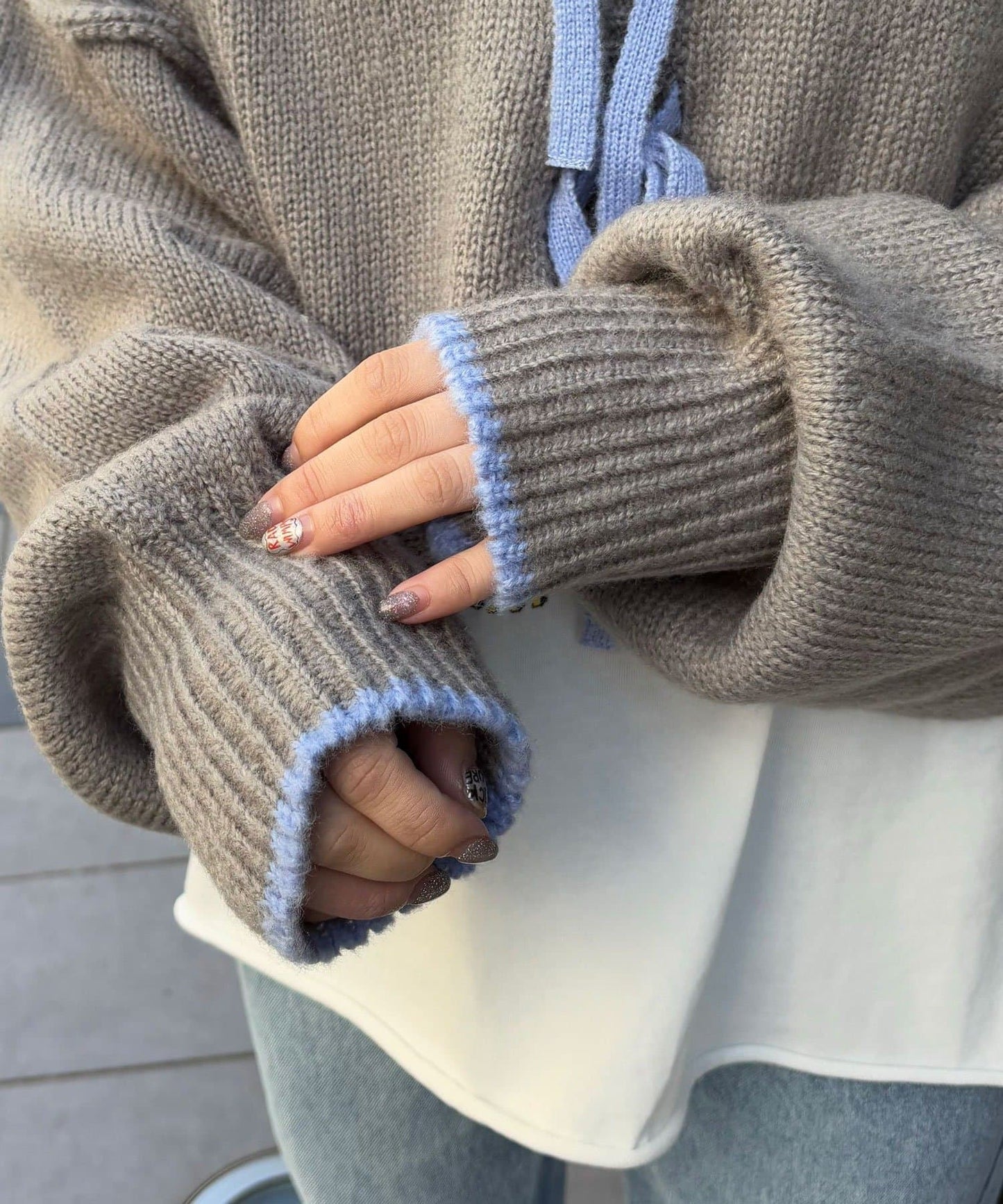 CIAOPANIC 拼色knit hoodie