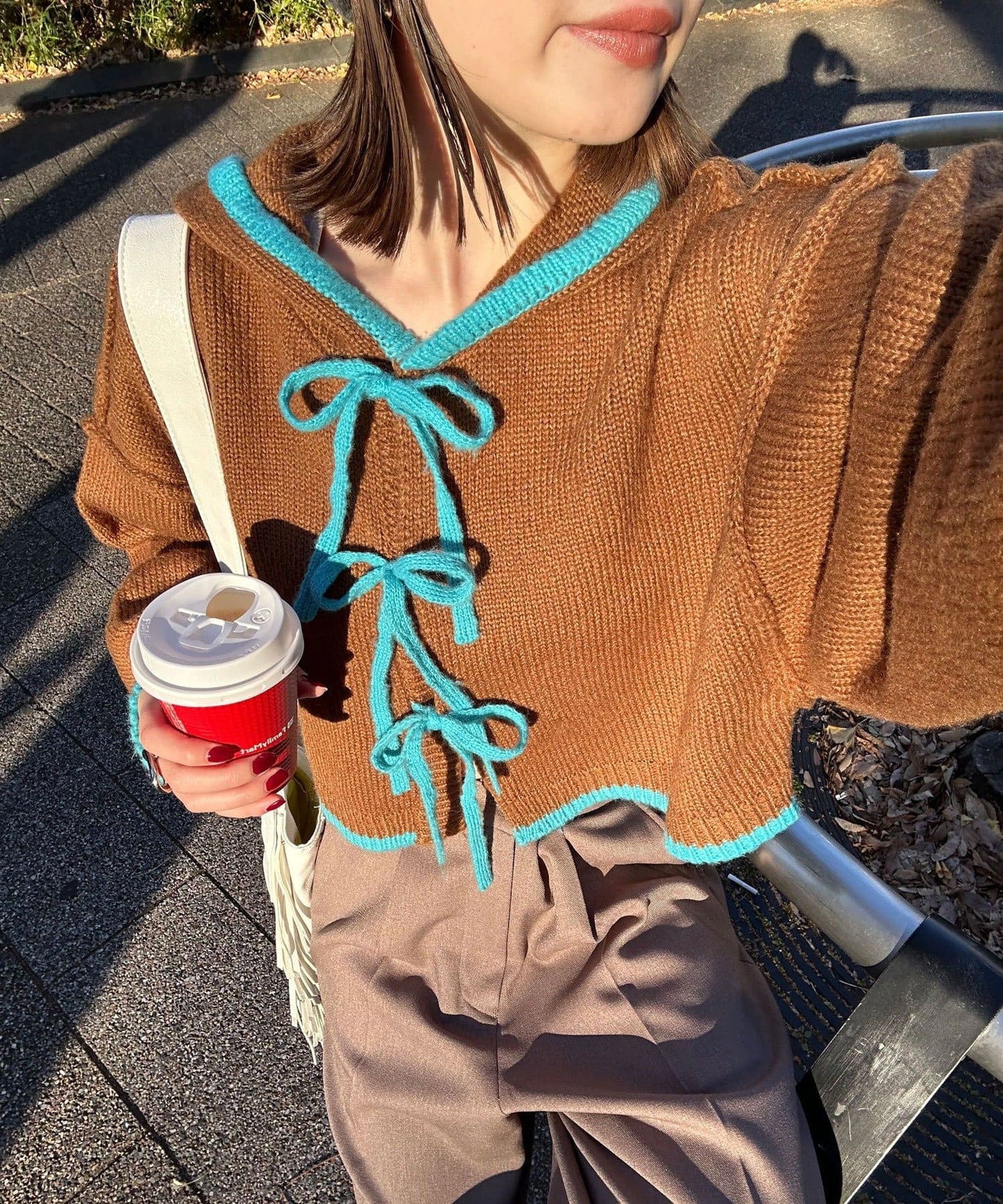 CIAOPANIC 拼色knit hoodie