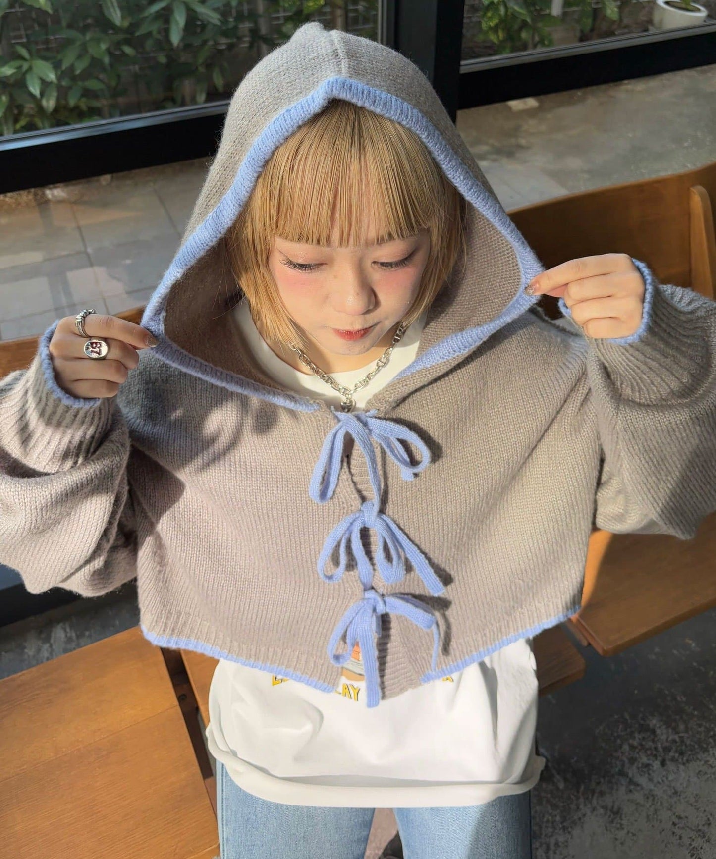CIAOPANIC 拼色knit hoodie