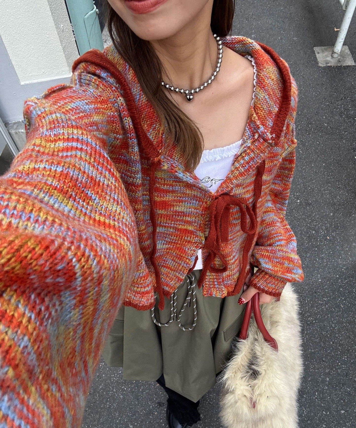 CIAOPANIC 拼色knit hoodie