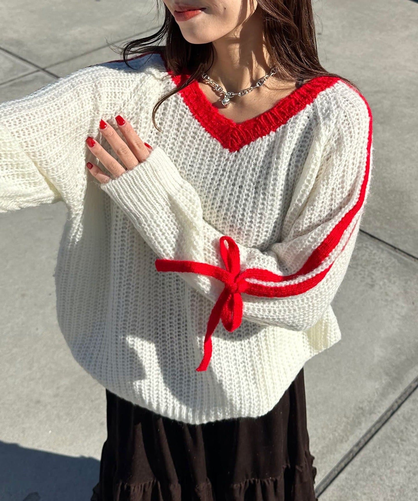 CIAOPANIC Line ribbon拼接針織