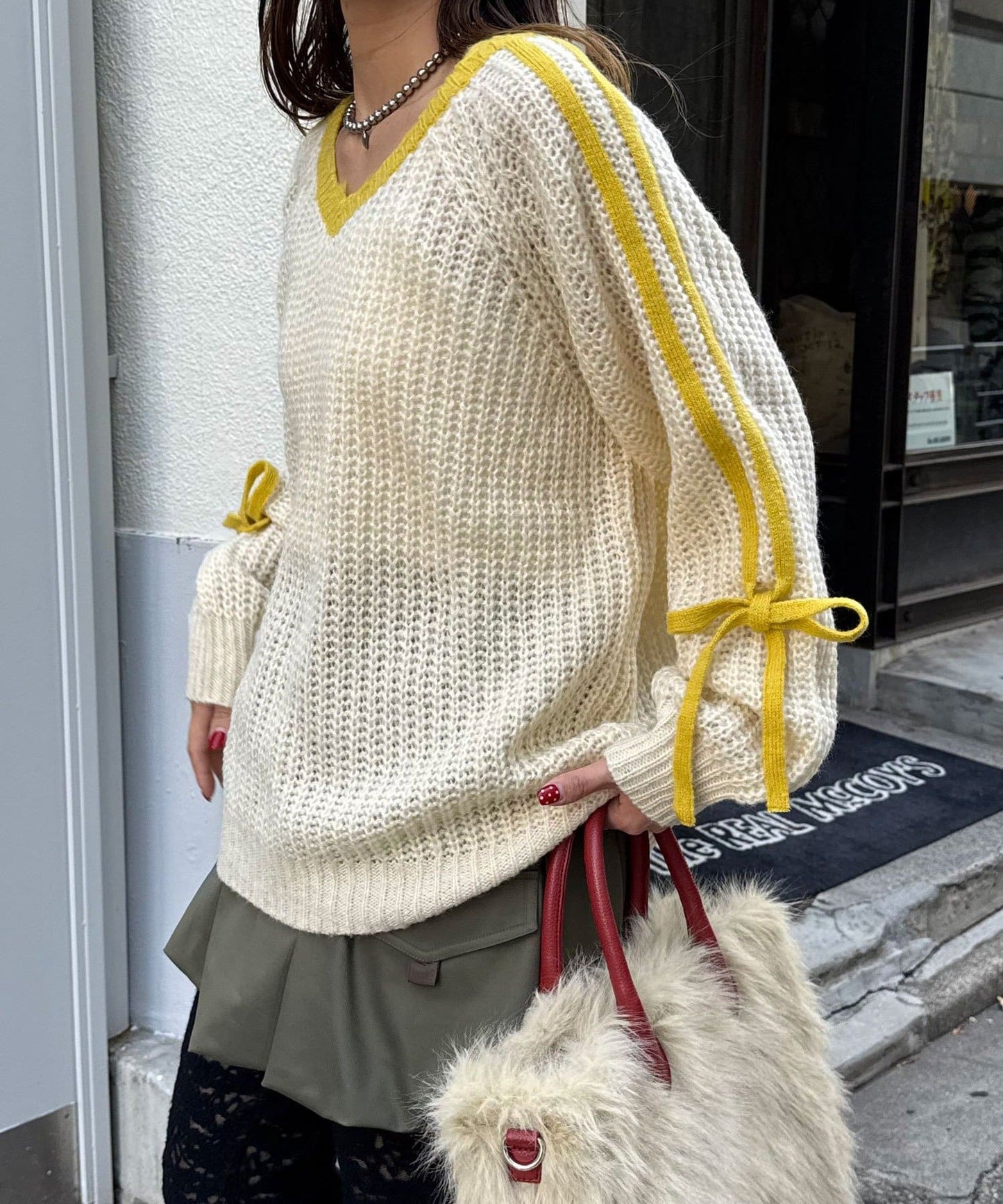 CIAOPANIC Line ribbon拼接針織