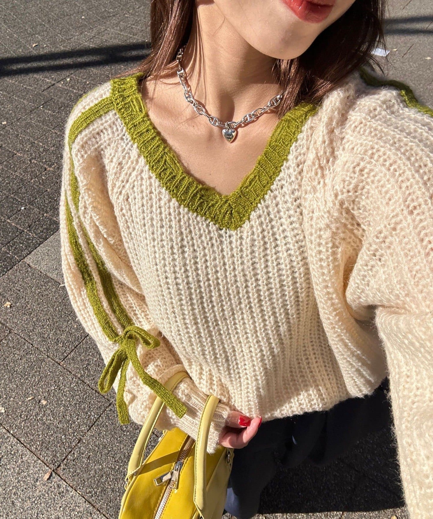 CIAOPANIC Line ribbon拼接針織