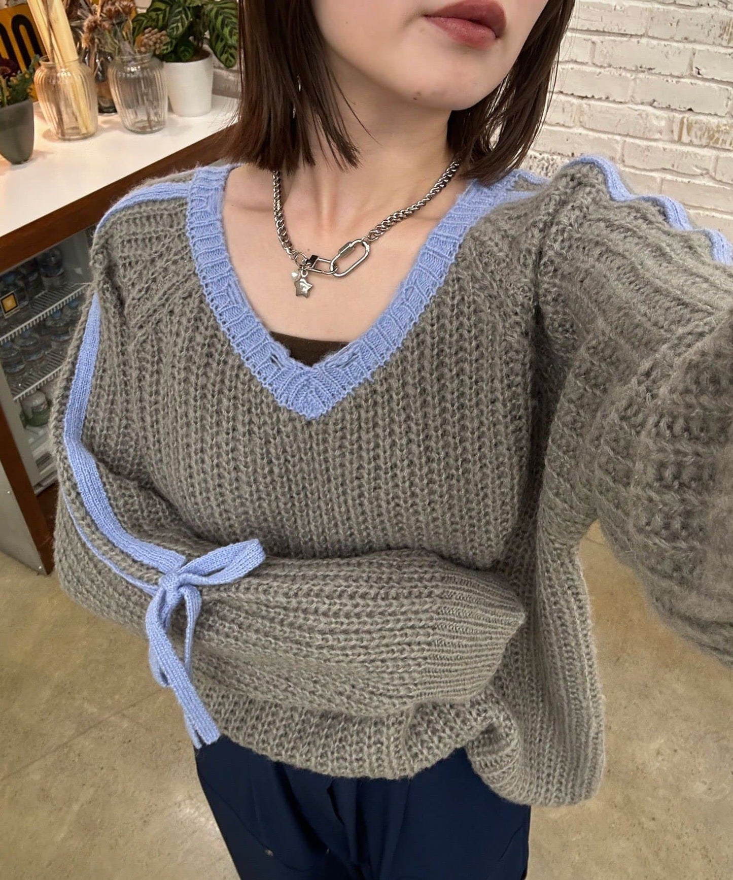 CIAOPANIC Line ribbon拼接針織