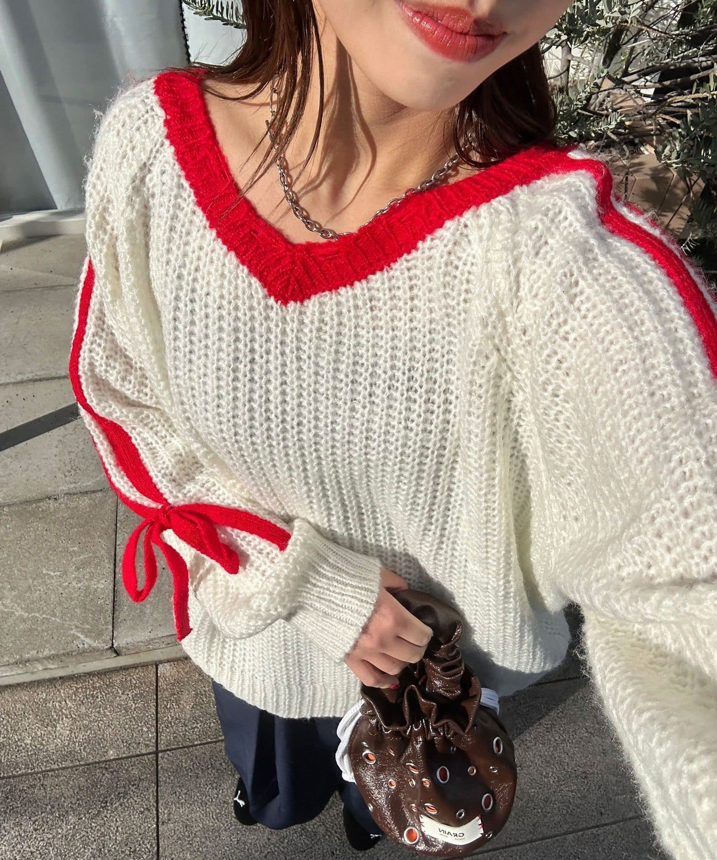 CIAOPANIC Line ribbon拼接針織