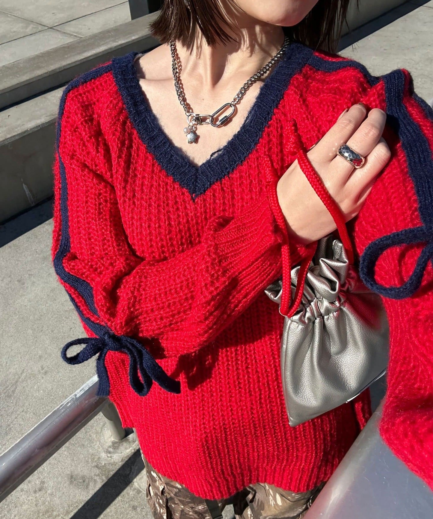 CIAOPANIC Line ribbon拼接針織