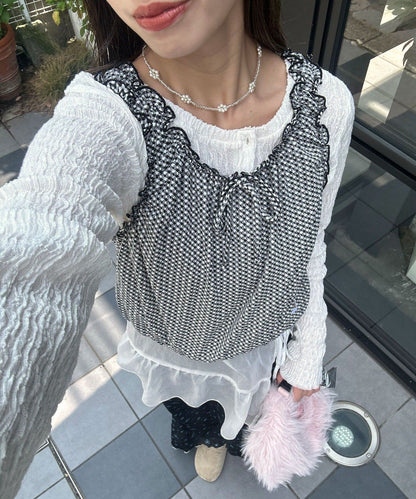 [1 SET 2 件] HELLO.SANFRANCISCO 格紋氣球上衣TOP