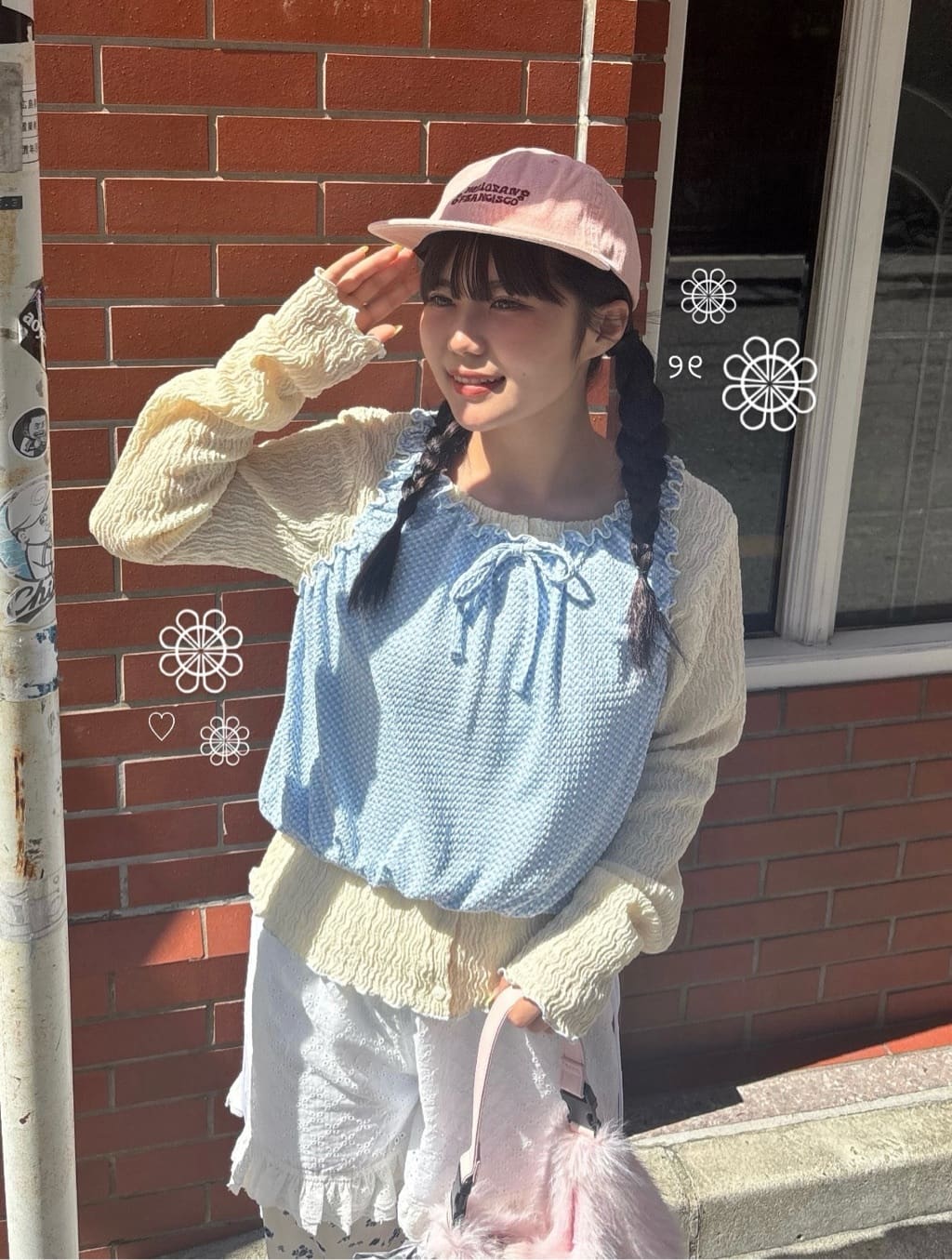 [1 SET 2 件] HELLO.SANFRANCISCO 格紋氣球上衣TOP