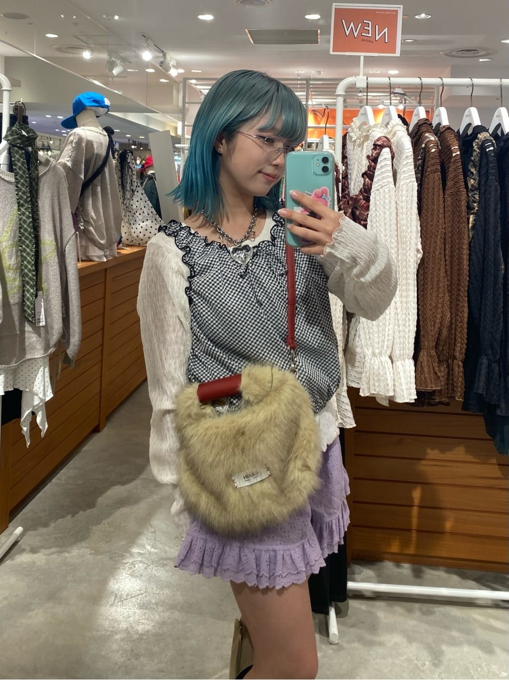 [1 SET 2 件] HELLO.SANFRANCISCO 格紋氣球上衣TOP