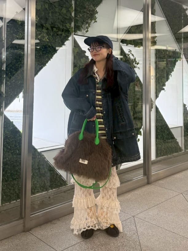 HELLO.SANFRANCISCO Ruffle邊橫條polo裙