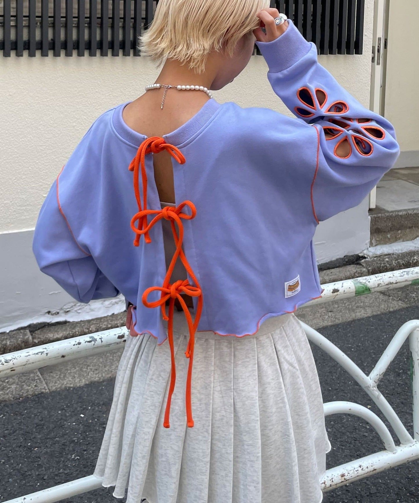 HELLO.SANFRANCISCO 2WAY 花花鏤空綁帶cardigan