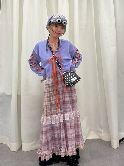 HELLO.SANFRANCISCO 2WAY 花花鏤空綁帶cardigan