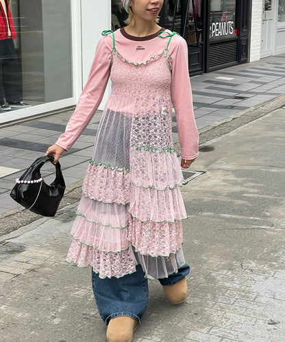 HELLO.SANFRANCISCO 2 Way Lace 拼接層層裙