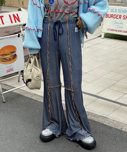 HELLO.SANFRANCISCO 格紋mellow喇叭褲