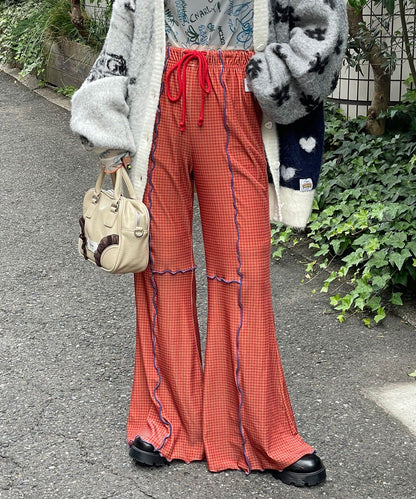 HELLO.SANFRANCISCO 格紋mellow喇叭褲