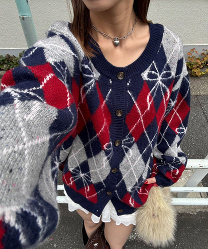 CIAOPANIC 菱形 ribbon 針織cardigan