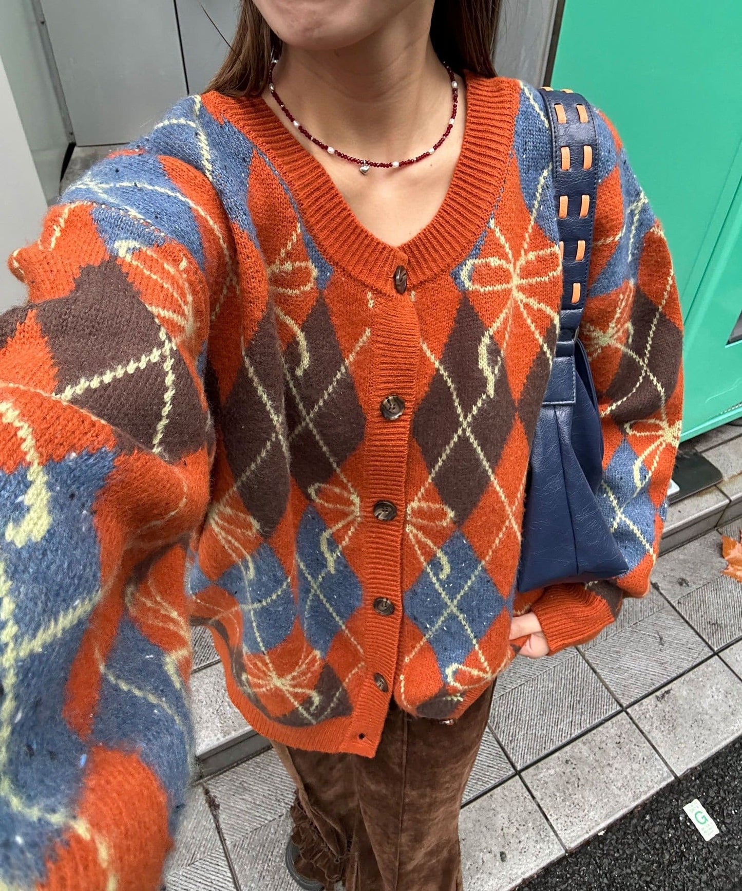 CIAOPANIC 菱形 ribbon 針織cardigan