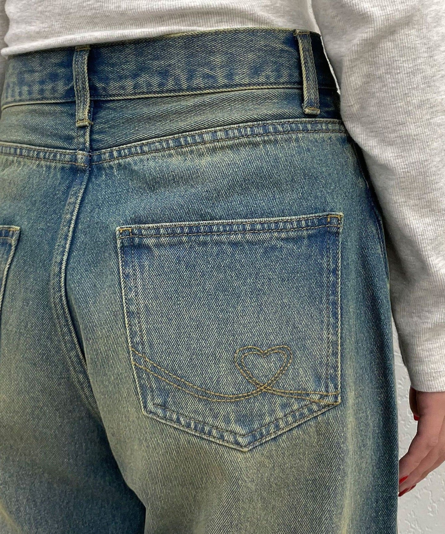 CIAOPANIC Vintage Ribbon print denim 喇叭褲