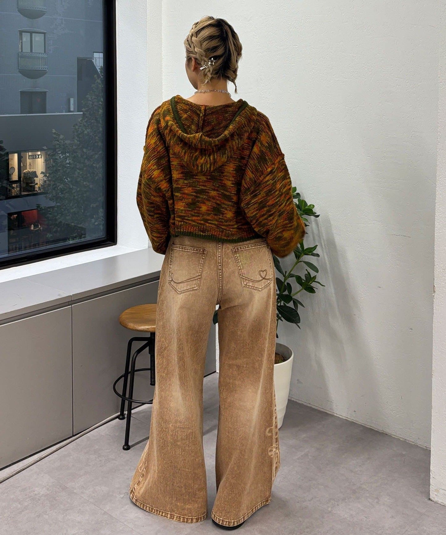 CIAOPANIC Vintage Ribbon print denim 喇叭褲