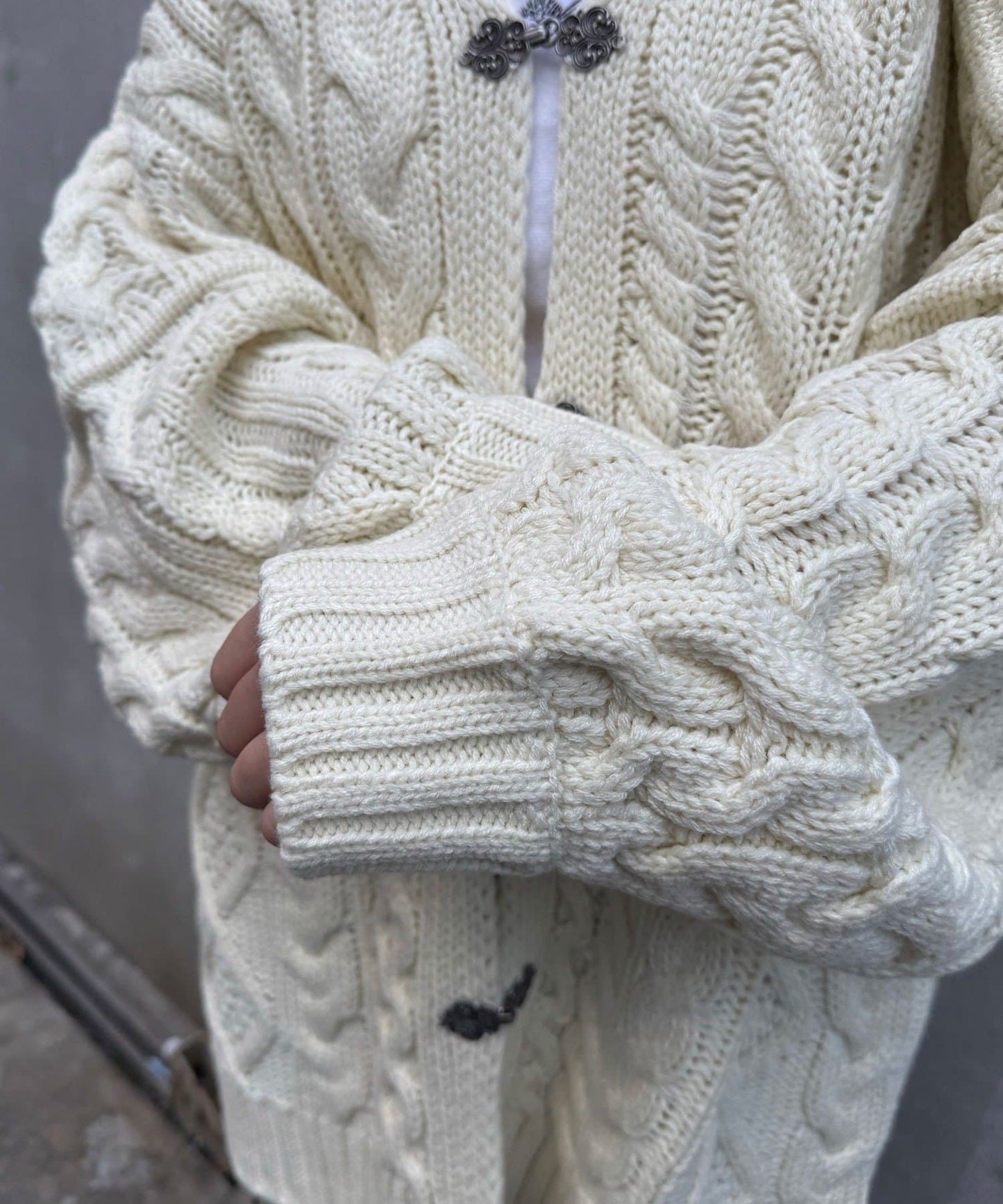 CIAOPANIC Patchwork cable cardigan