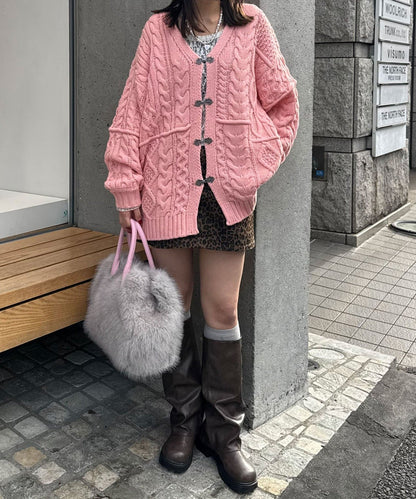 CIAOPANIC Patchwork cable cardigan