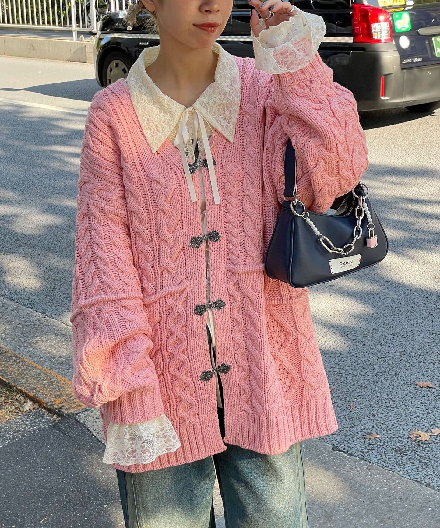 CIAOPANIC Patchwork cable cardigan