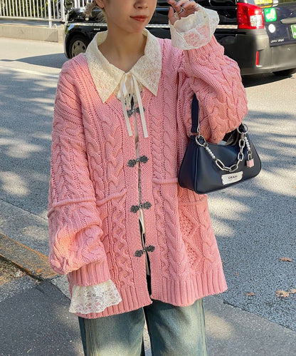 CIAOPANIC Patchwork cable cardigan