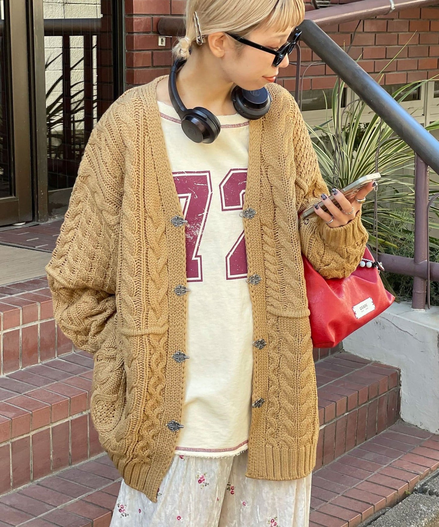 CIAOPANIC Patchwork cable cardigan