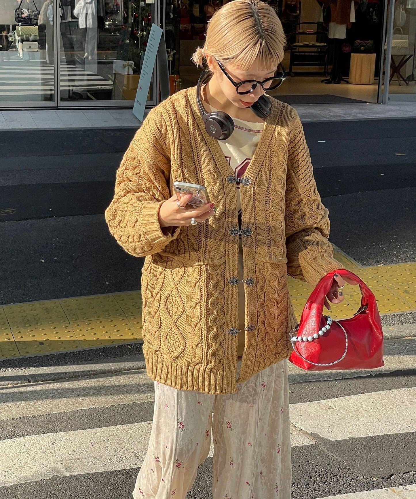 CIAOPANIC Patchwork cable cardigan