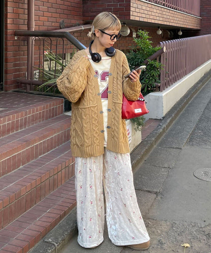 CIAOPANIC Patchwork cable cardigan