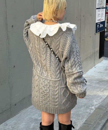 CIAOPANIC Patchwork cable cardigan