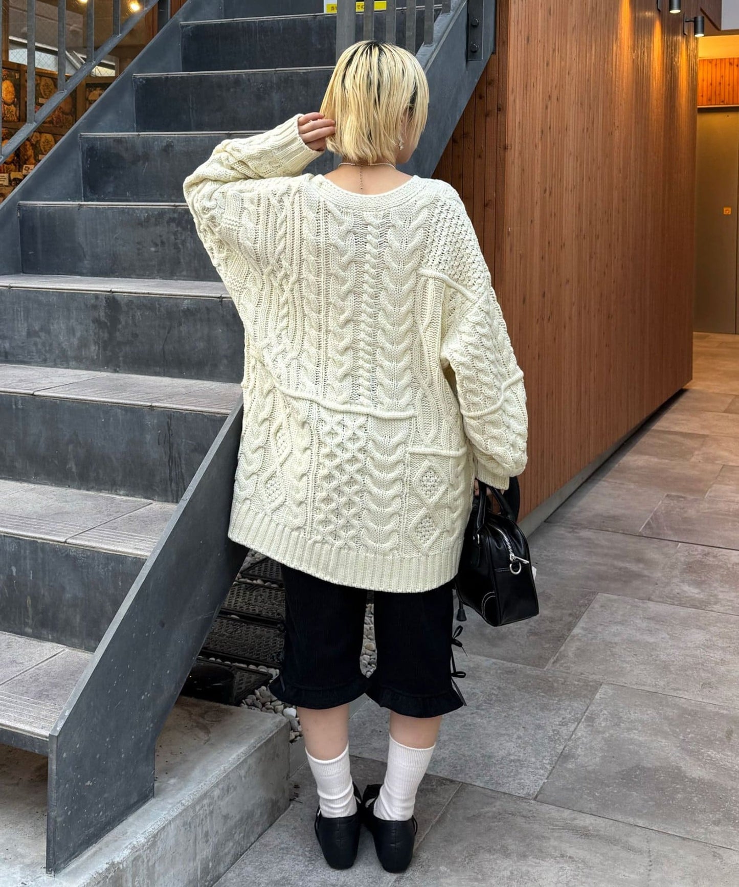 CIAOPANIC Patchwork cable cardigan