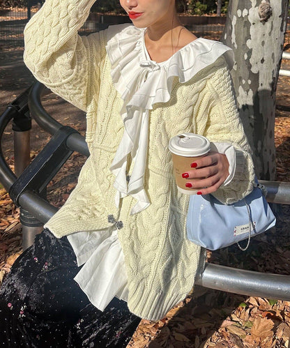 CIAOPANIC Patchwork cable cardigan