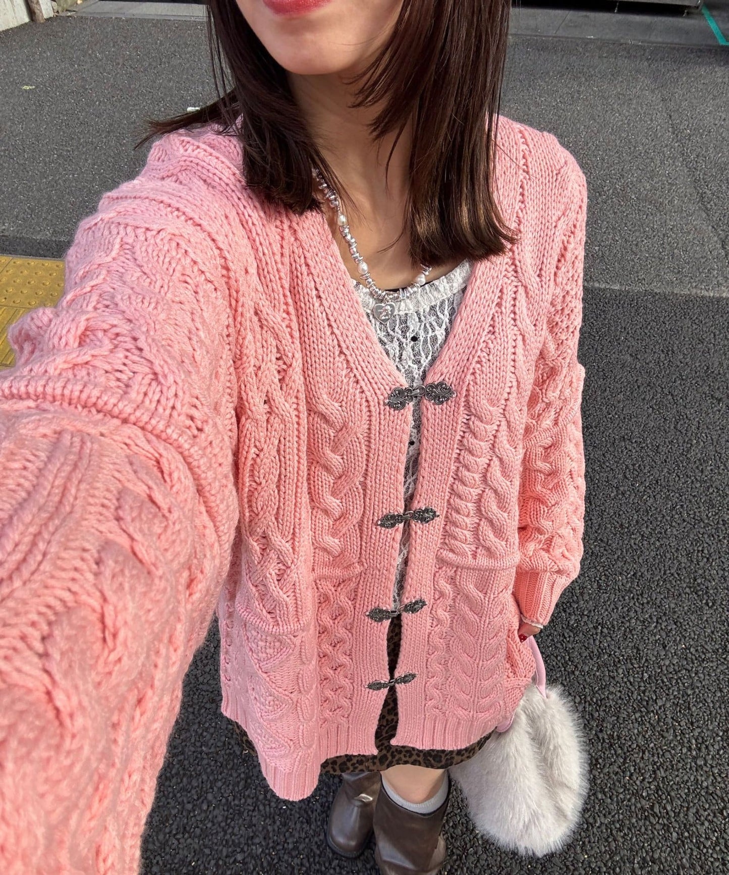 CIAOPANIC Patchwork cable cardigan