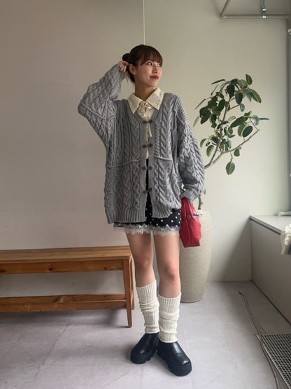 CIAOPANIC Patchwork cable cardigan