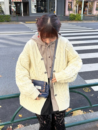 CIAOPANIC Patchwork cable cardigan