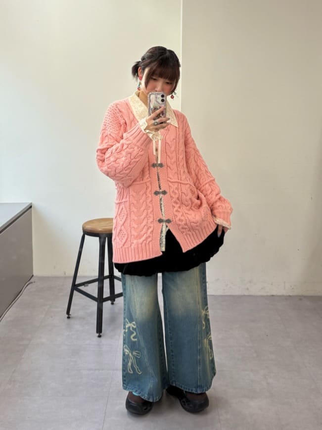 CIAOPANIC Patchwork cable cardigan