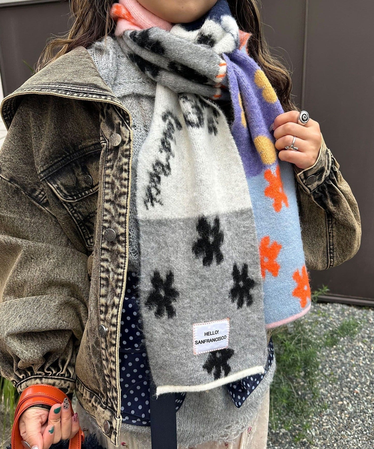 HELLO.SANFRANCISCO Patchwork muffler