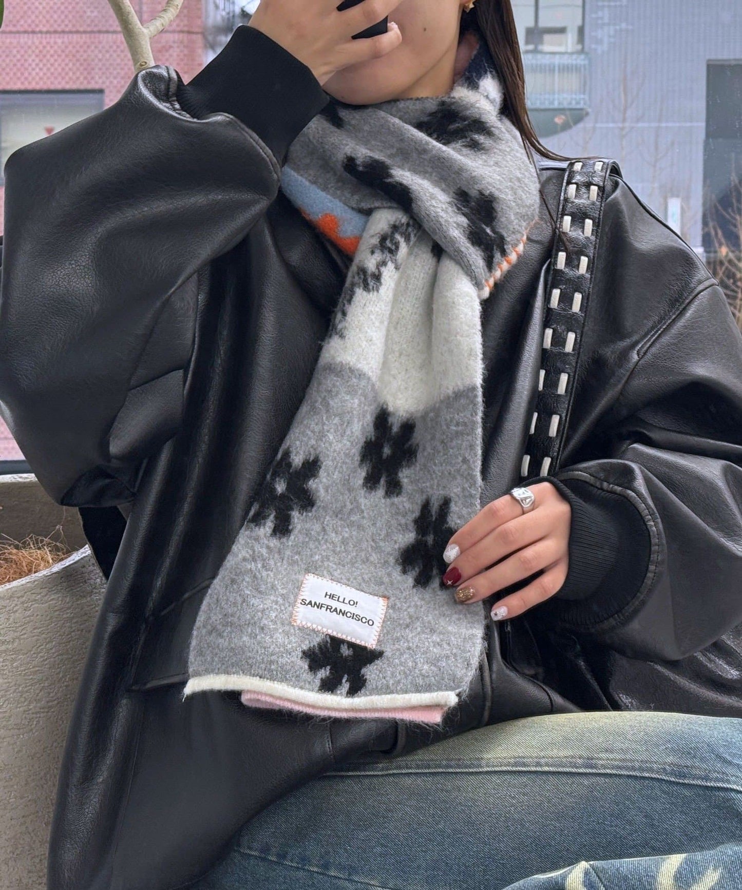 HELLO.SANFRANCISCO Patchwork muffler