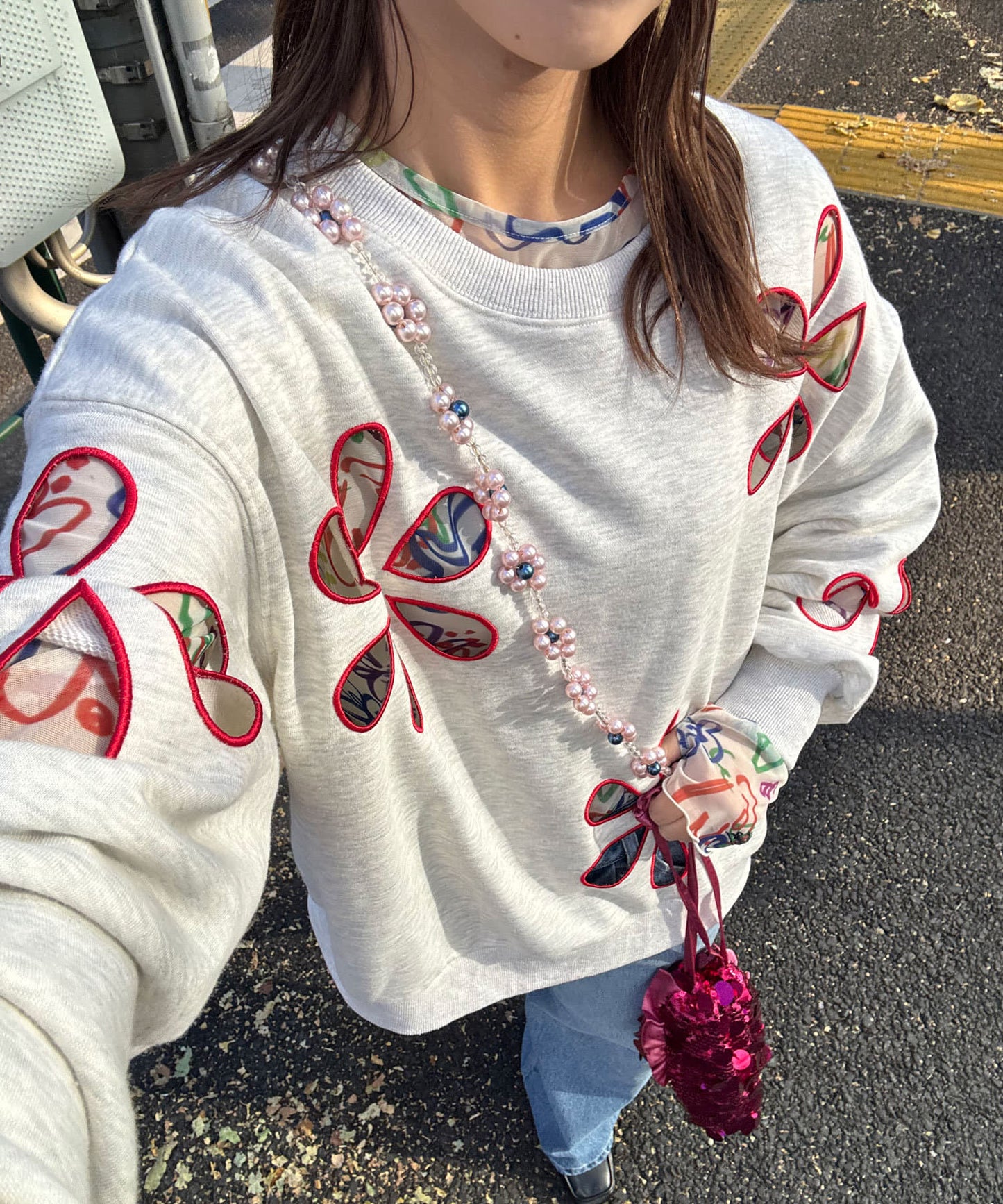 HELLO.SANFRANCISCO 花花鏤空Sweater