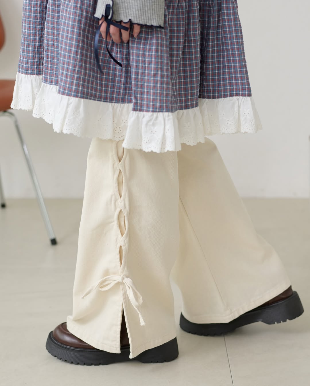 Kutir Ribbon flared denim pants