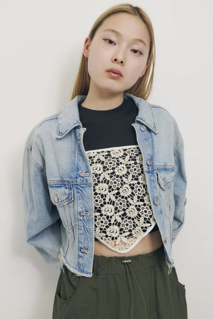 GOLDY 多way刺繡玫瑰三角巾