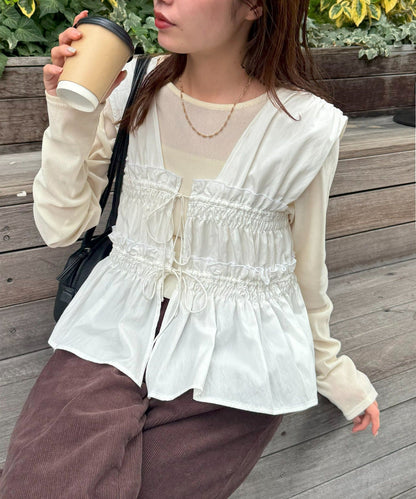 umm. By Discoat 褶褶絲帶sleeveless