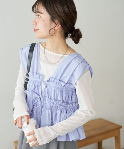 umm. By Discoat 褶褶絲帶sleeveless