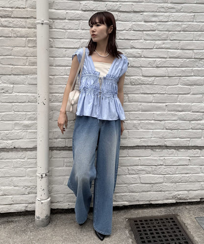 umm. By Discoat 褶褶絲帶sleeveless