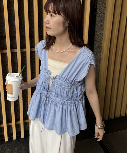 umm. By Discoat 褶褶絲帶sleeveless